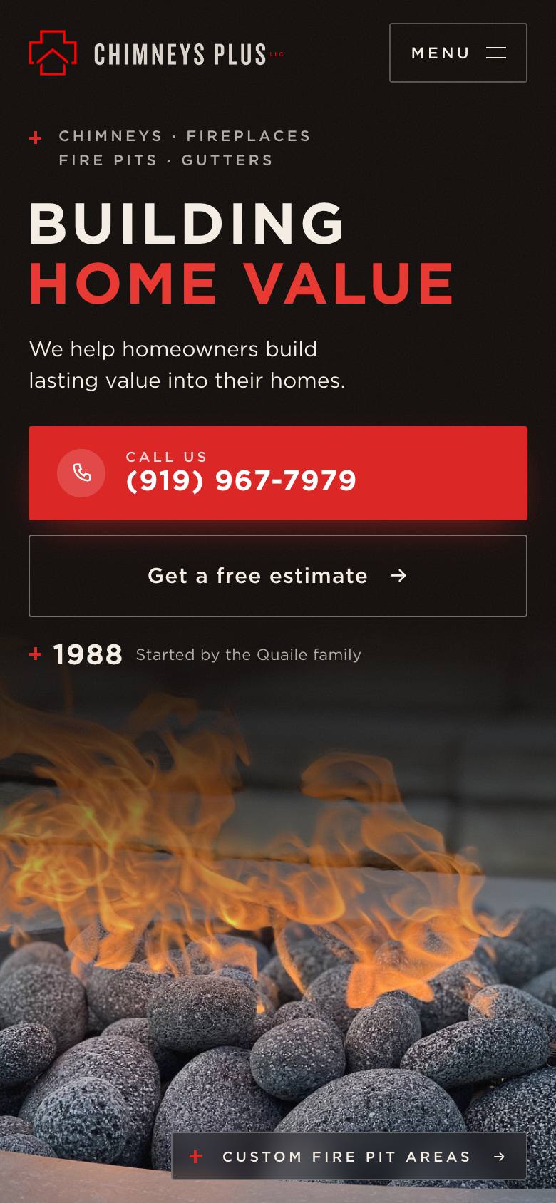 The new homepage on a phone
